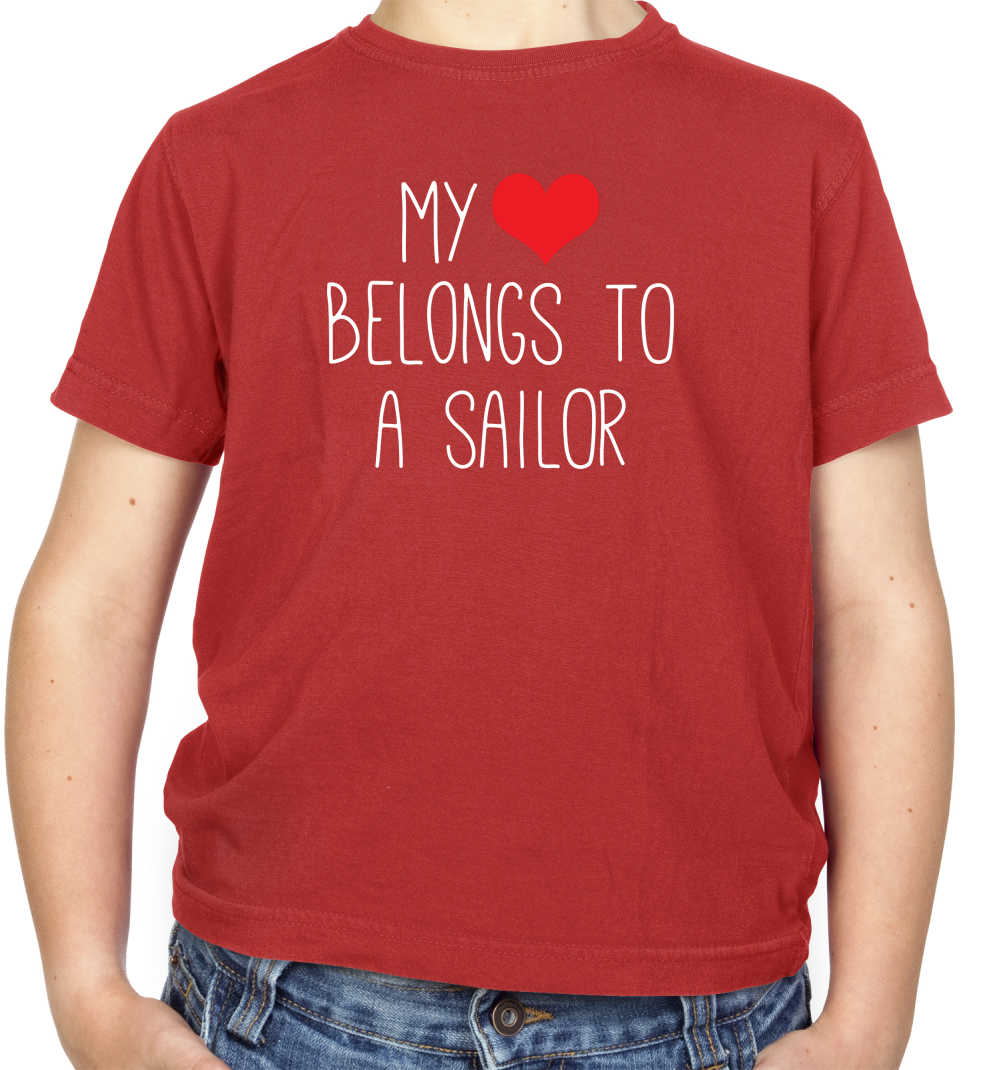 My Heart Belongs To A Sailor Kids T Shirt