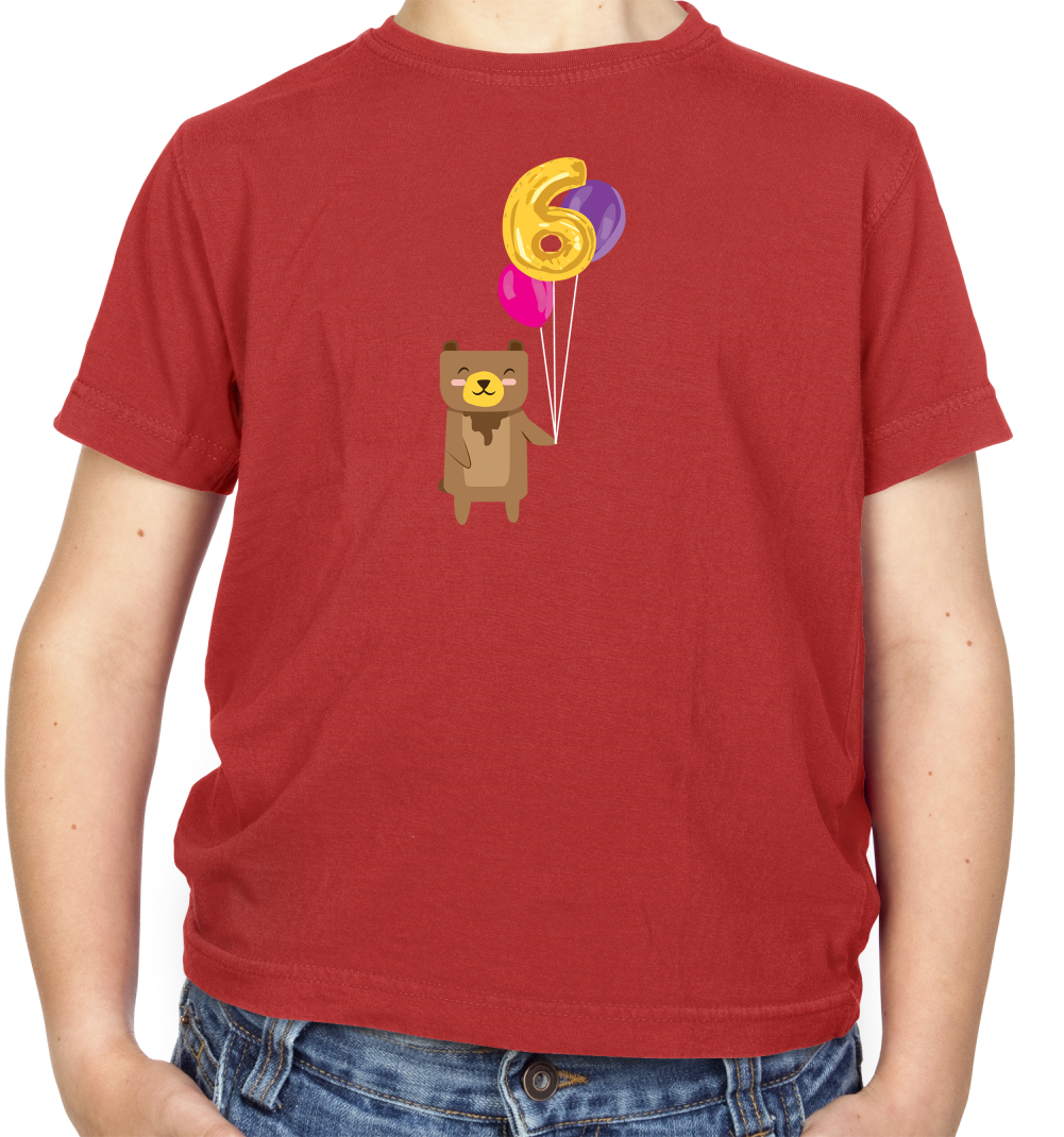6th Birthday Bear Kids T Shirt