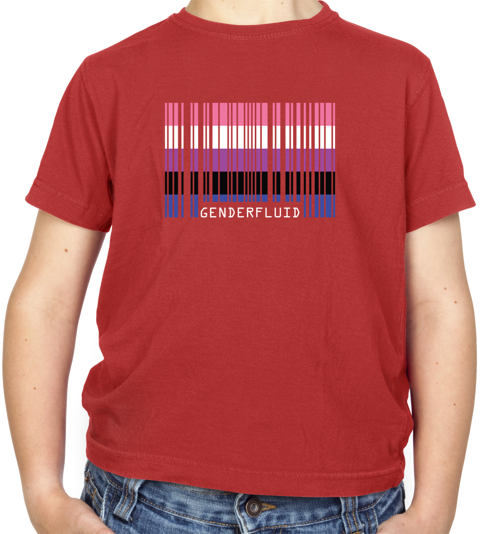 LGBT Barcode Flags - Gender Fluid Kids T Shirt