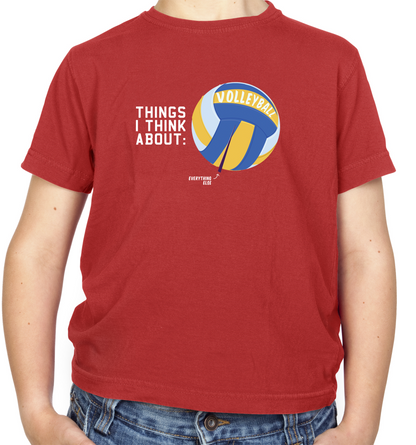 I Thiink About Volleyball Kids T Shirt