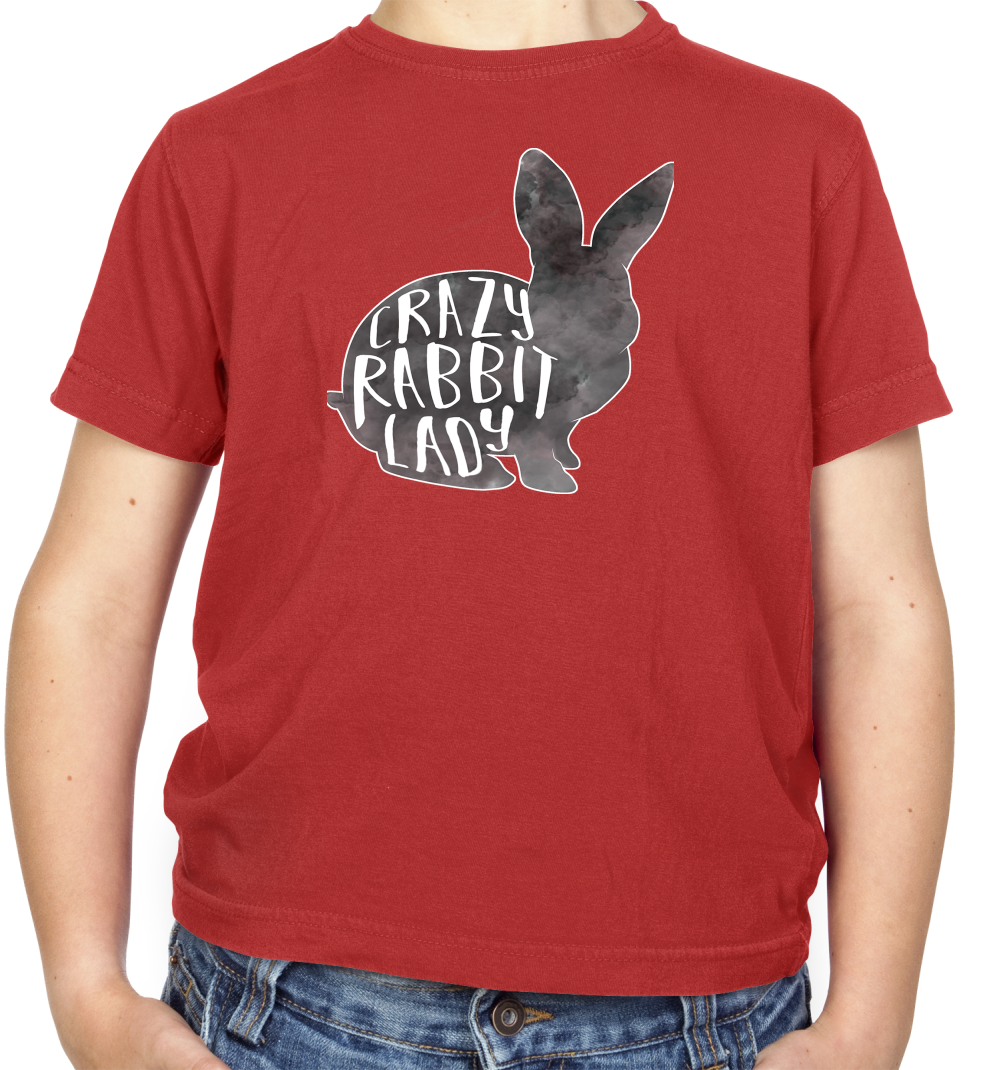Crazy Rabbit Lady Kids T Shirt