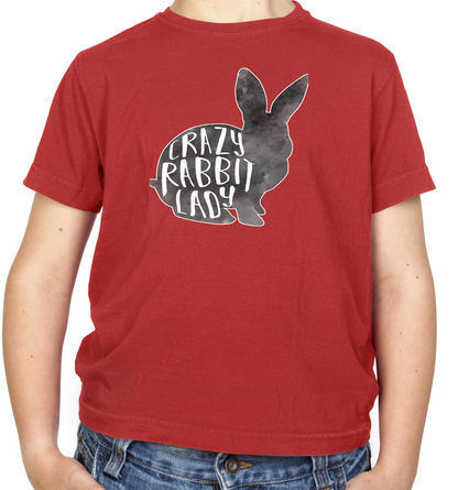 Crazy Rabbit Lady Kids T Shirt