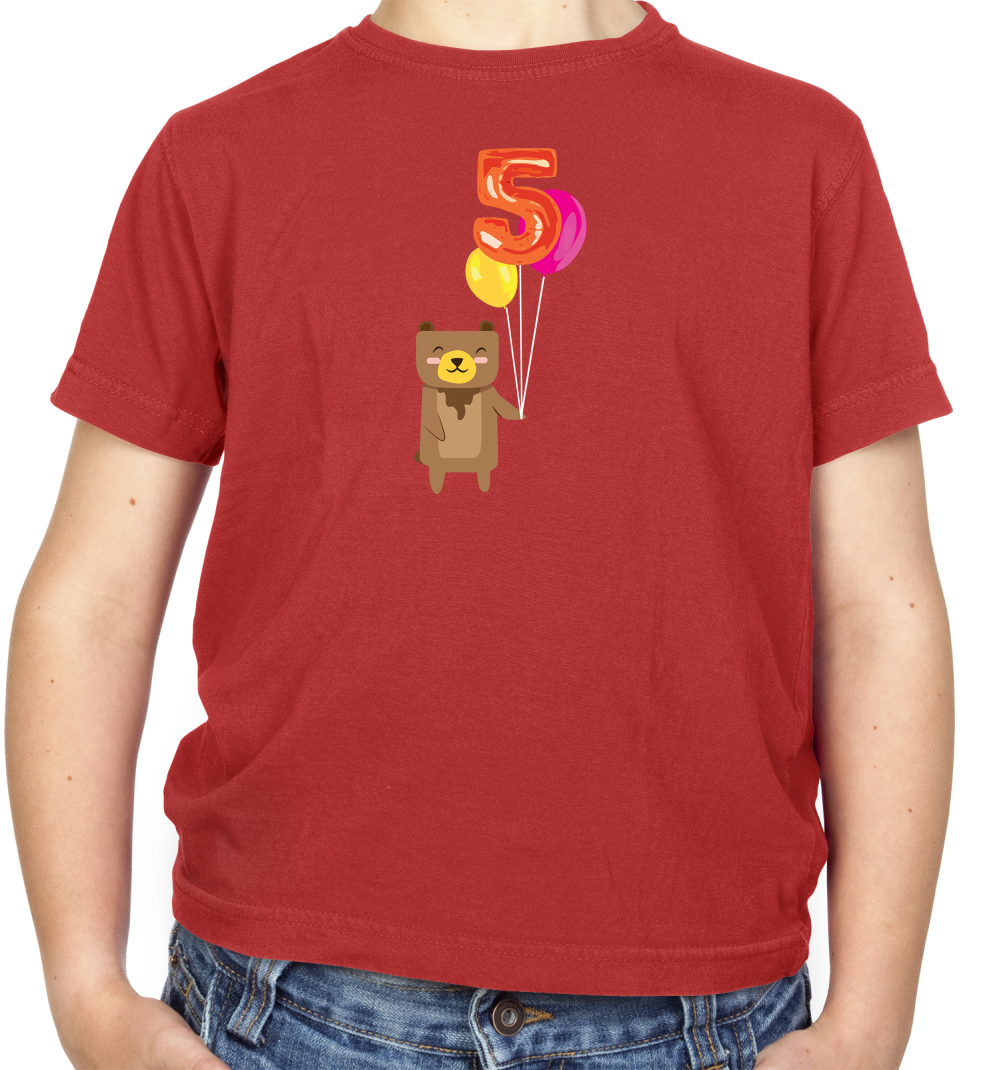 5th Birthday Bear Kids T Shirt
