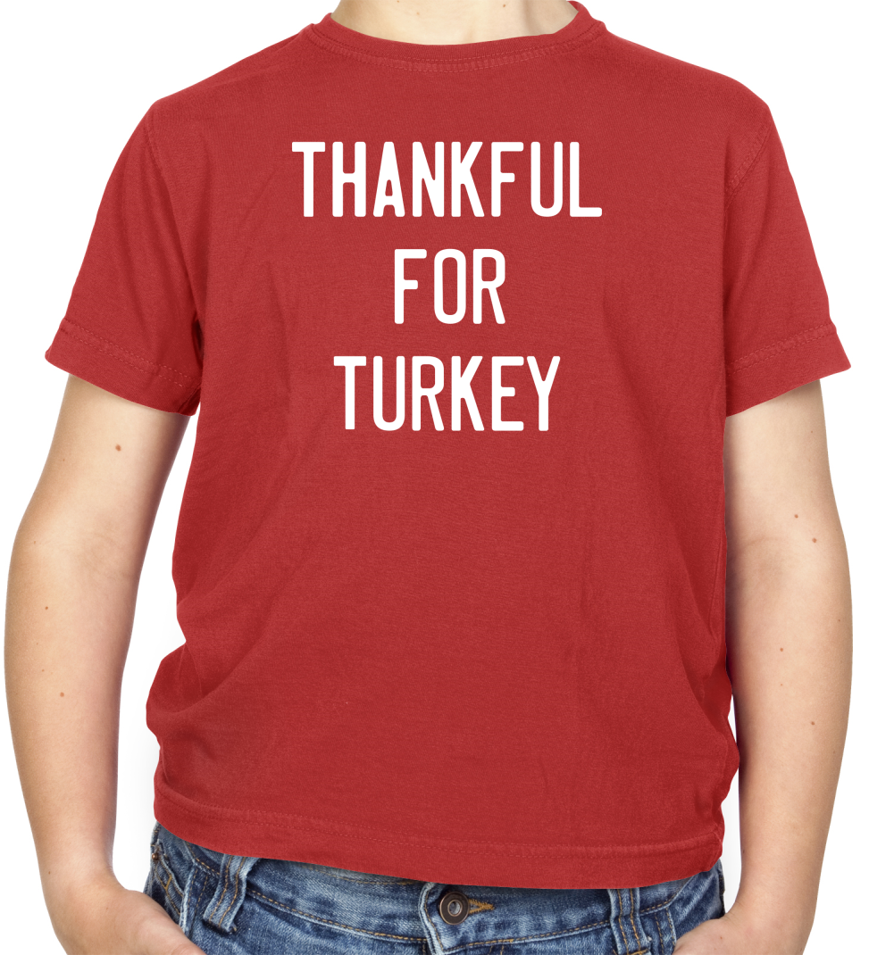 Thankful For Turkey Kids T Shirt
