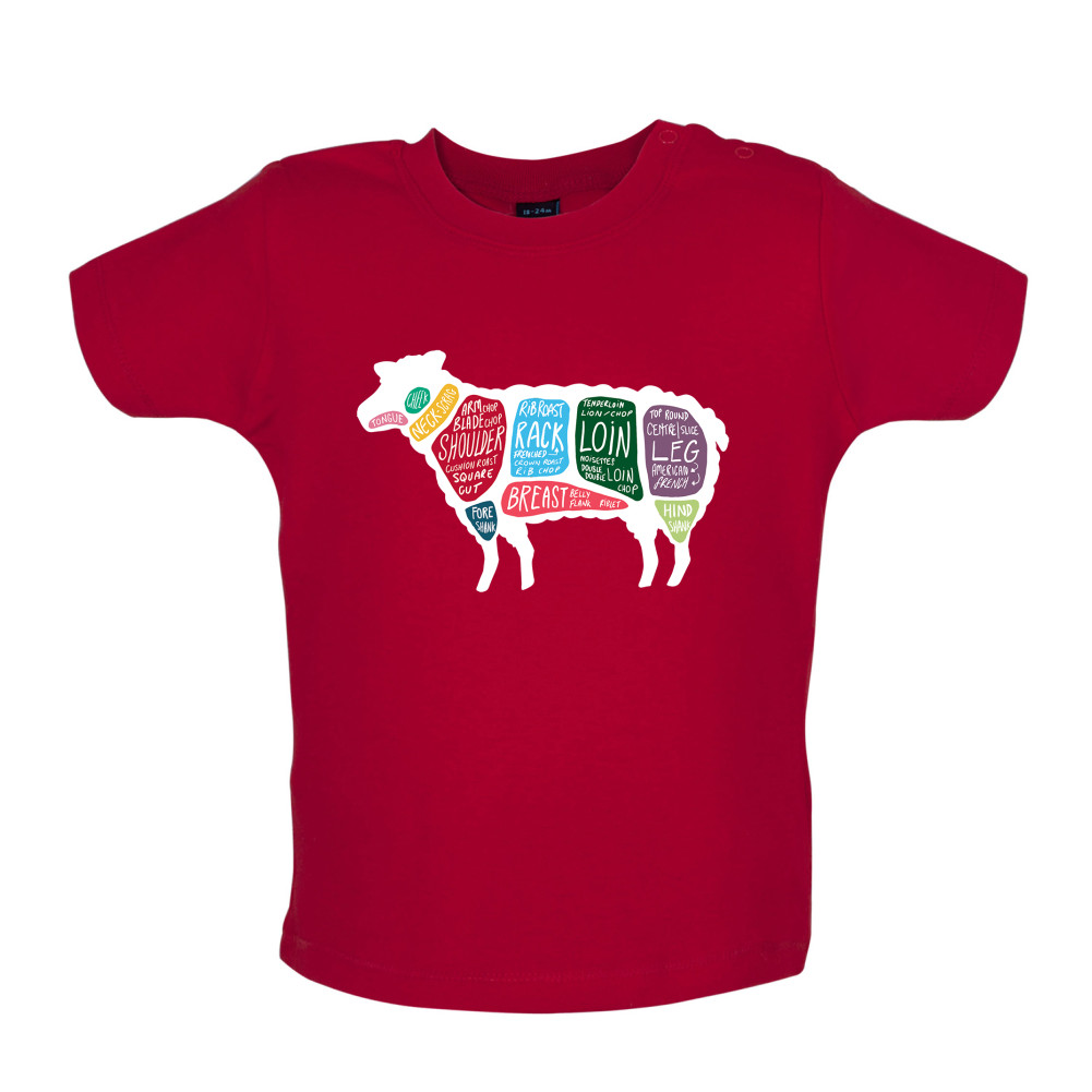 Butcher Sheep Diagram Baby T Shirt