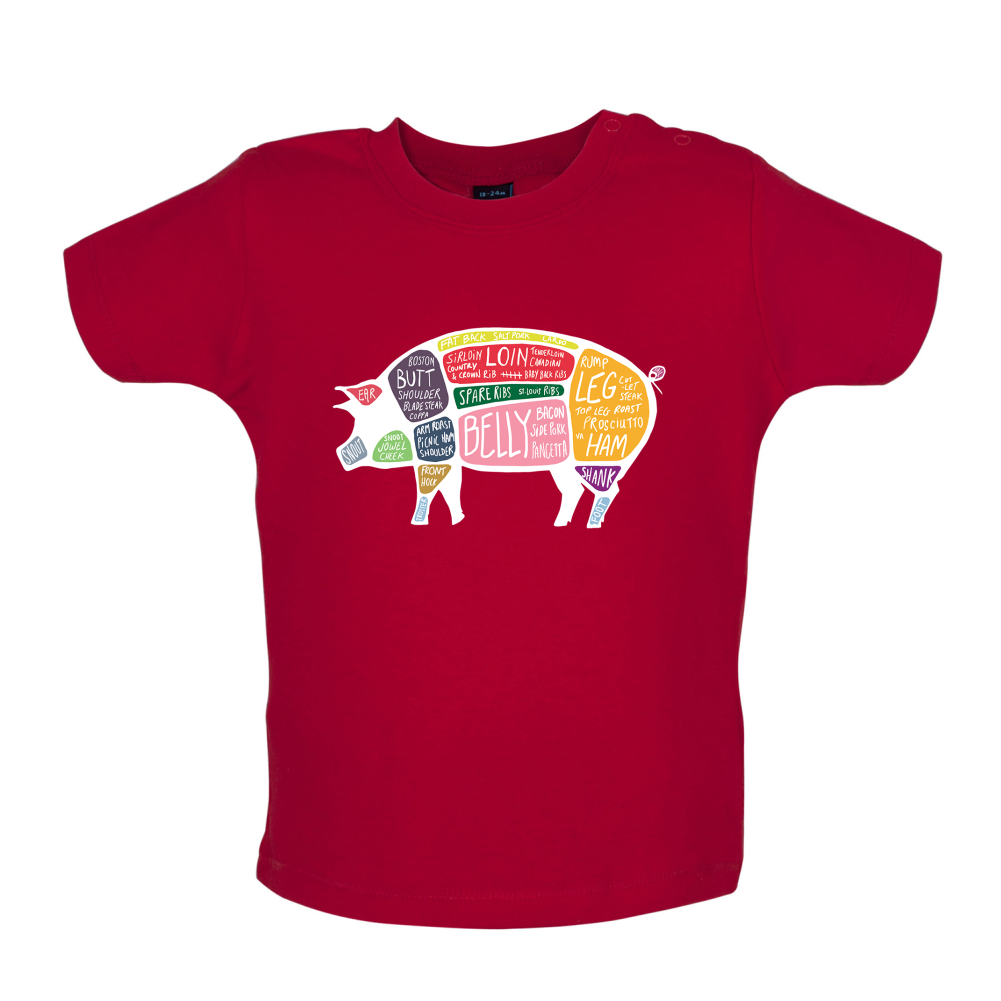 Butcher Pig Diagram Baby T Shirt