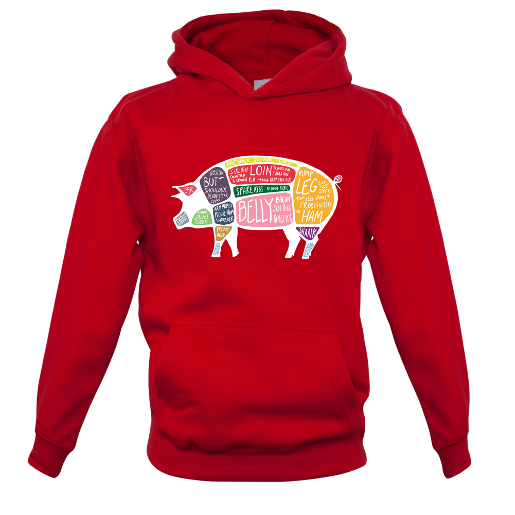 Butcher Pig Diagram Kids T Shirt