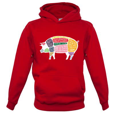Butcher Pig Diagram Kids T Shirt
