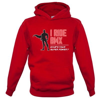 I Ride BMX What's Your Super Power MALE Design Kids T Shirt