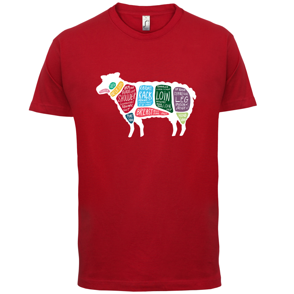 Butcher Sheep Diagram T Shirt