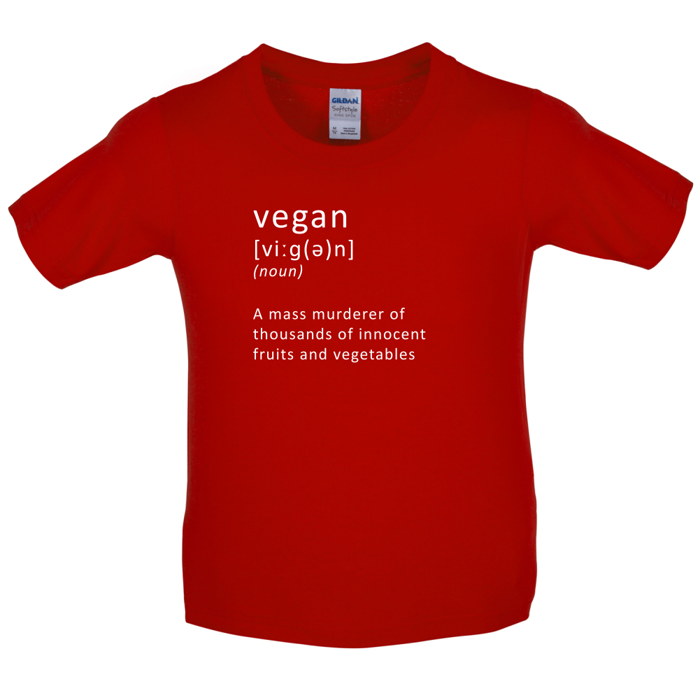 Funny Definition Vegan Kids T Shirt