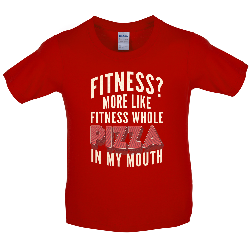 Fitness Pizza In My Mouth Kids T Shirt