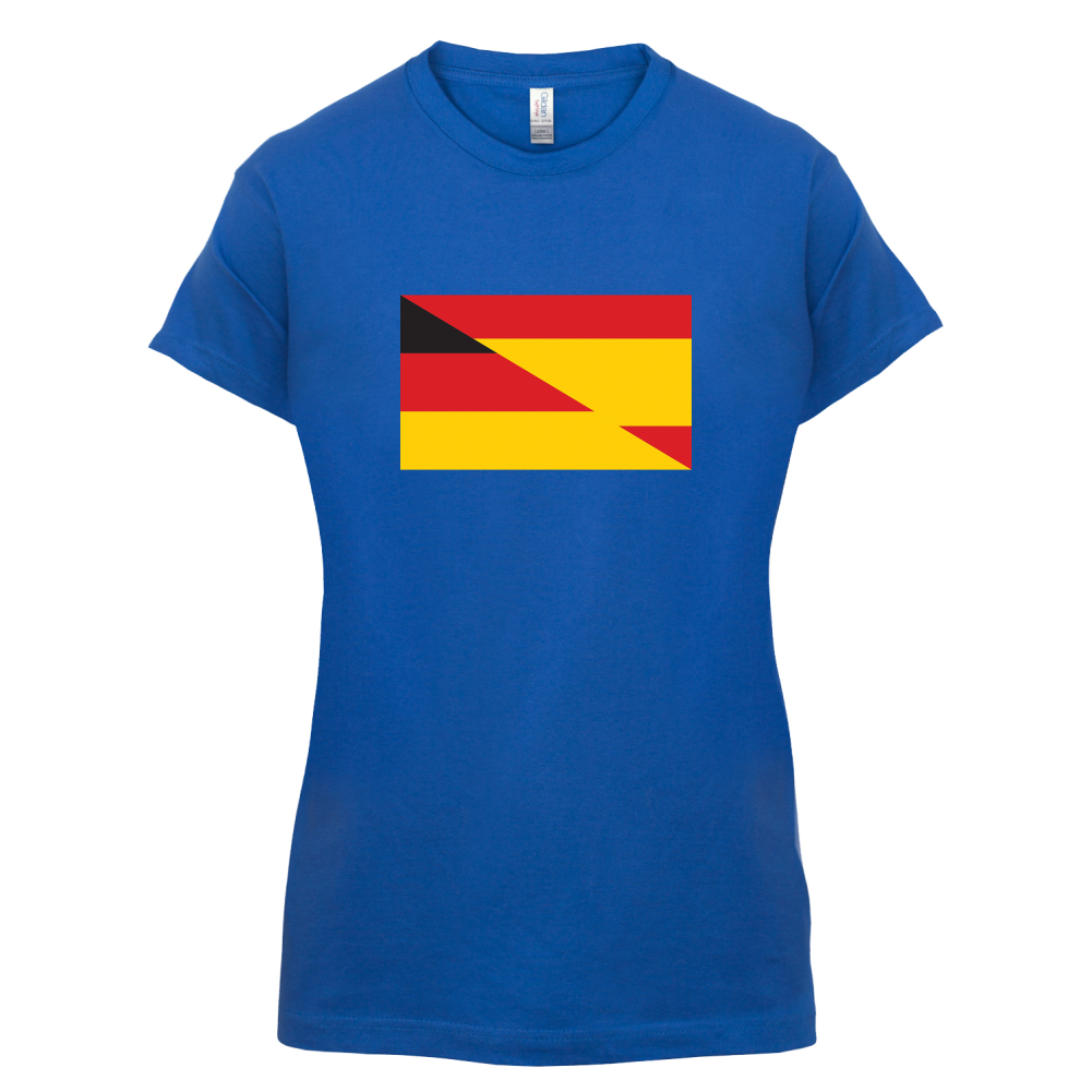 Half German Half Spanish Flag T Shirt
