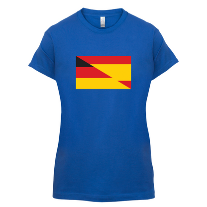 Half German Half Spanish Flag T Shirt