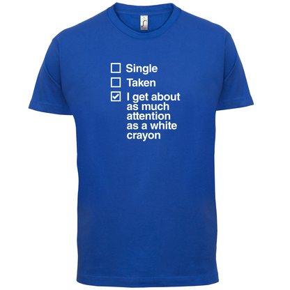 Single Taken White Crayon T Shirt
