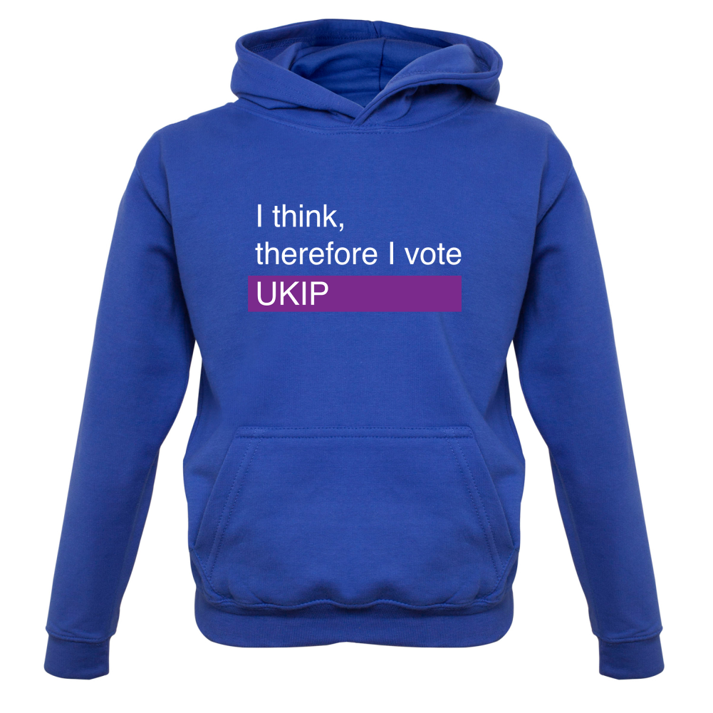 I think, therefore I vote UKIP Kids T Shirt