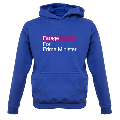 Farage for Prime Minister Kids T Shirt