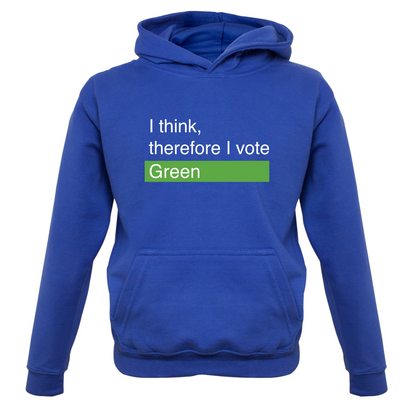 I think, therefore I vote Green Kids T Shirt