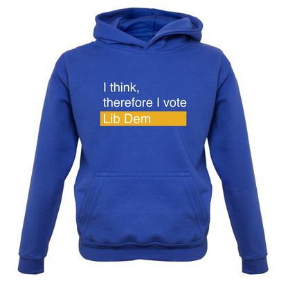 I think, therefore I vote Lib Dem Kids T Shirt