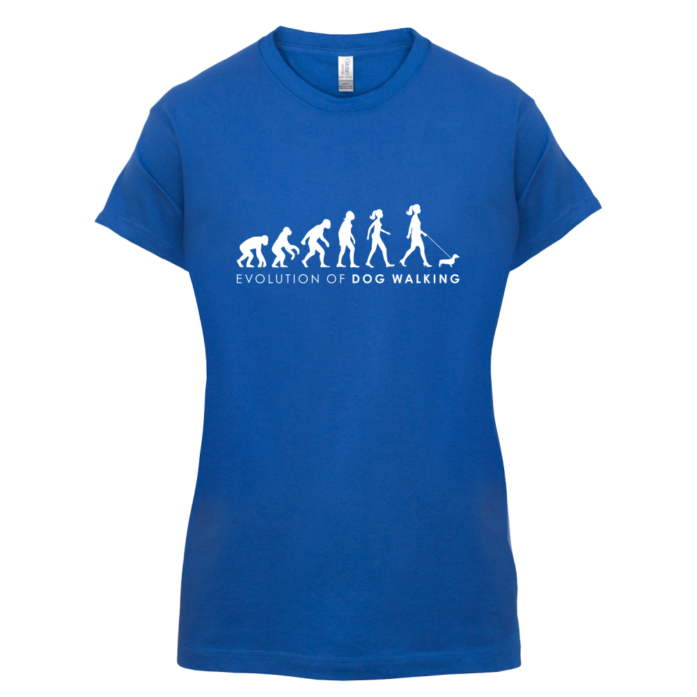Evolution Of Woman Dog Walking T Shirt