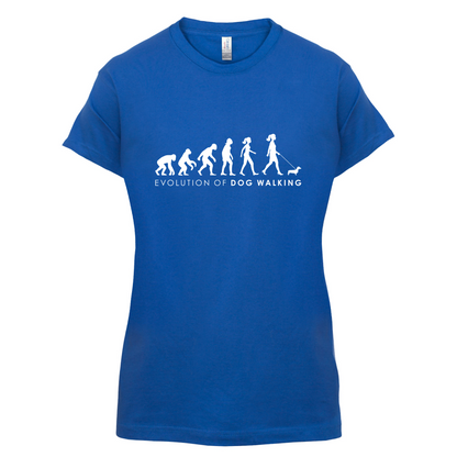 Evolution Of Woman Dog Walking T Shirt