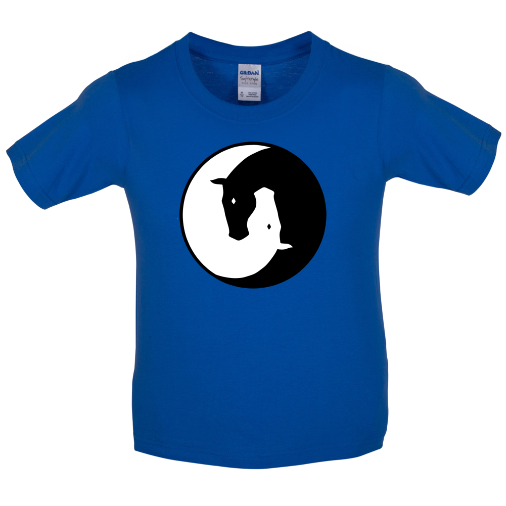 Yin Yang Horses Kids T Shirt