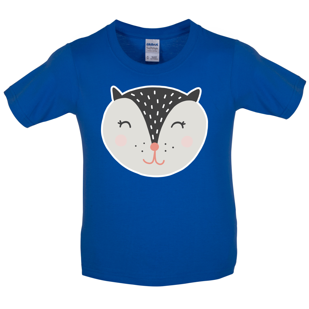Smiley Face Badger Kids T Shirt