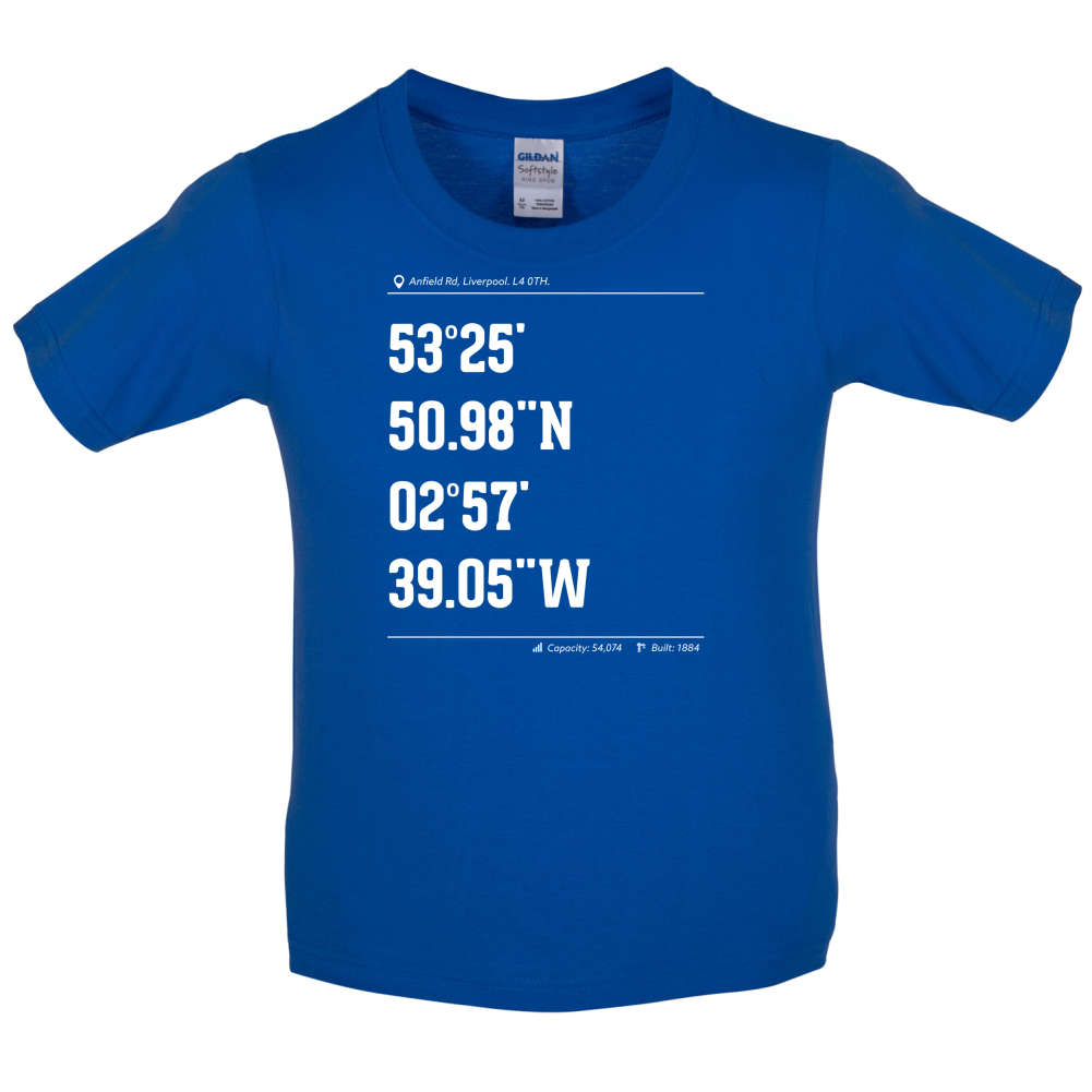 Stadium Coordinates Liverpool Kids T Shirt