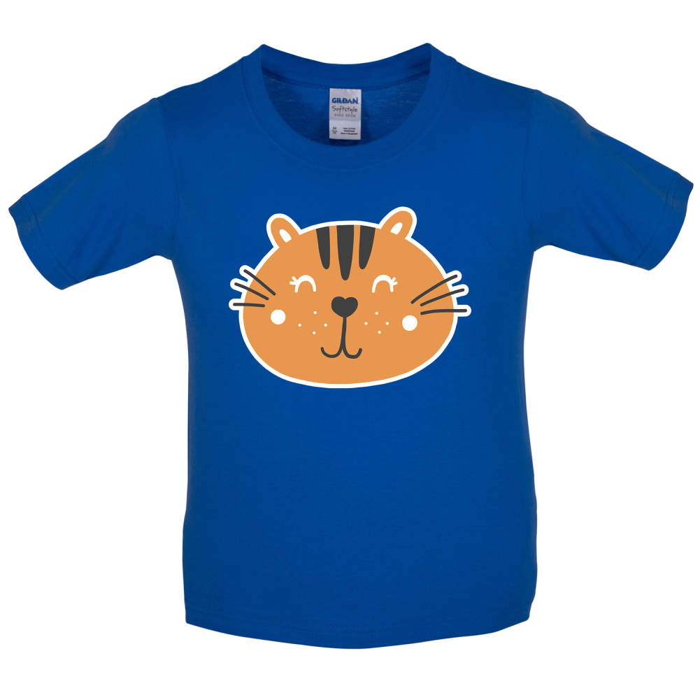 Smiley Face Tiger Kids T Shirt