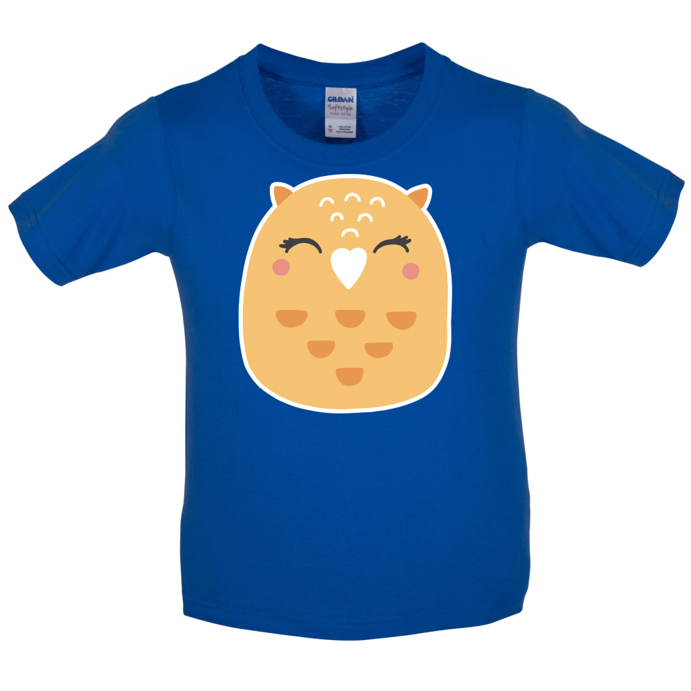Smiley Face Mrs Owl Kids T Shirt