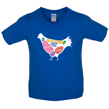 Butcher Chicken Diagram Kids T Shirt