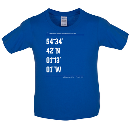 Stadium Coordinates Middlesborough Kids T Shirt