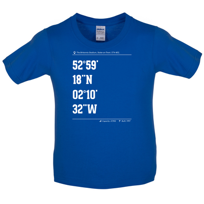 Stadium Coordinates Stoke  Kids T Shirt