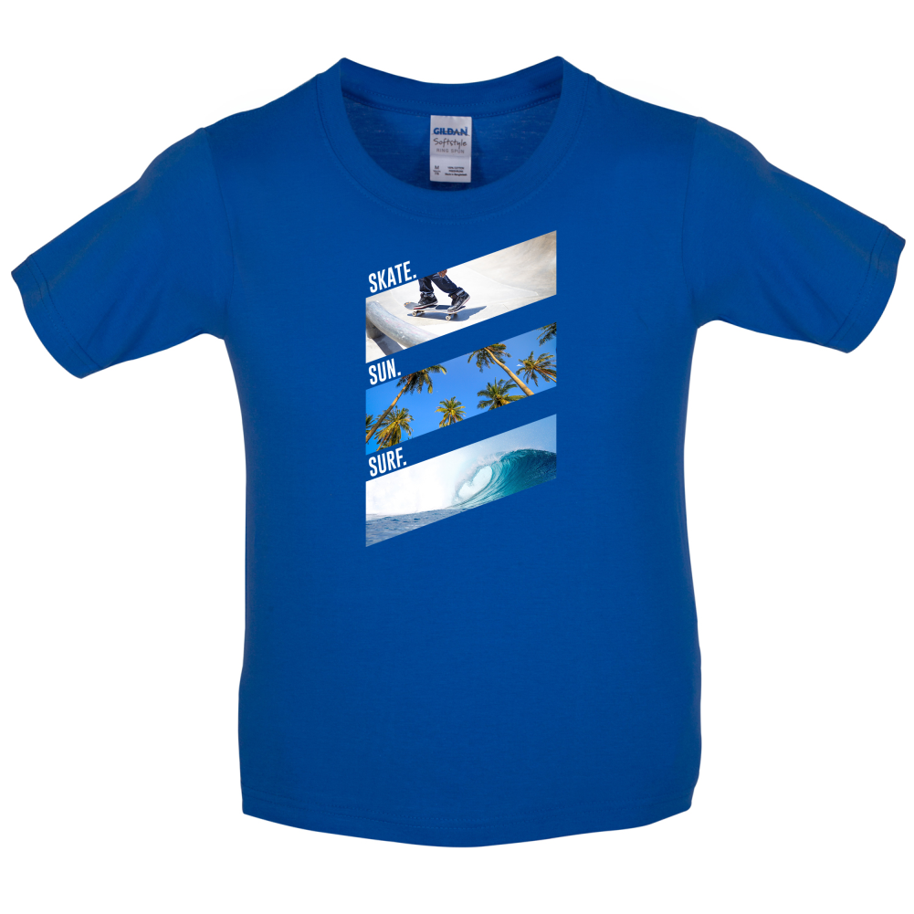 Skate Sun Surf Kids T Shirt