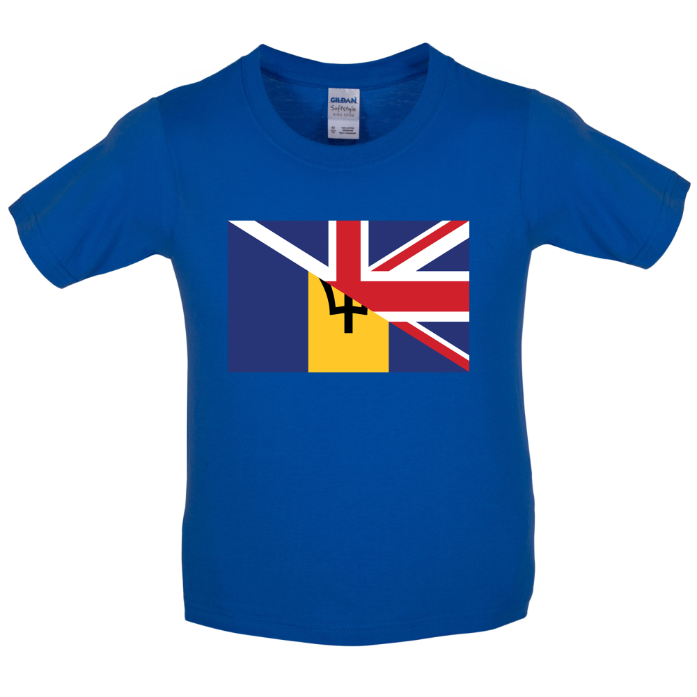 Half Barbados Half UK Kids T Shirt