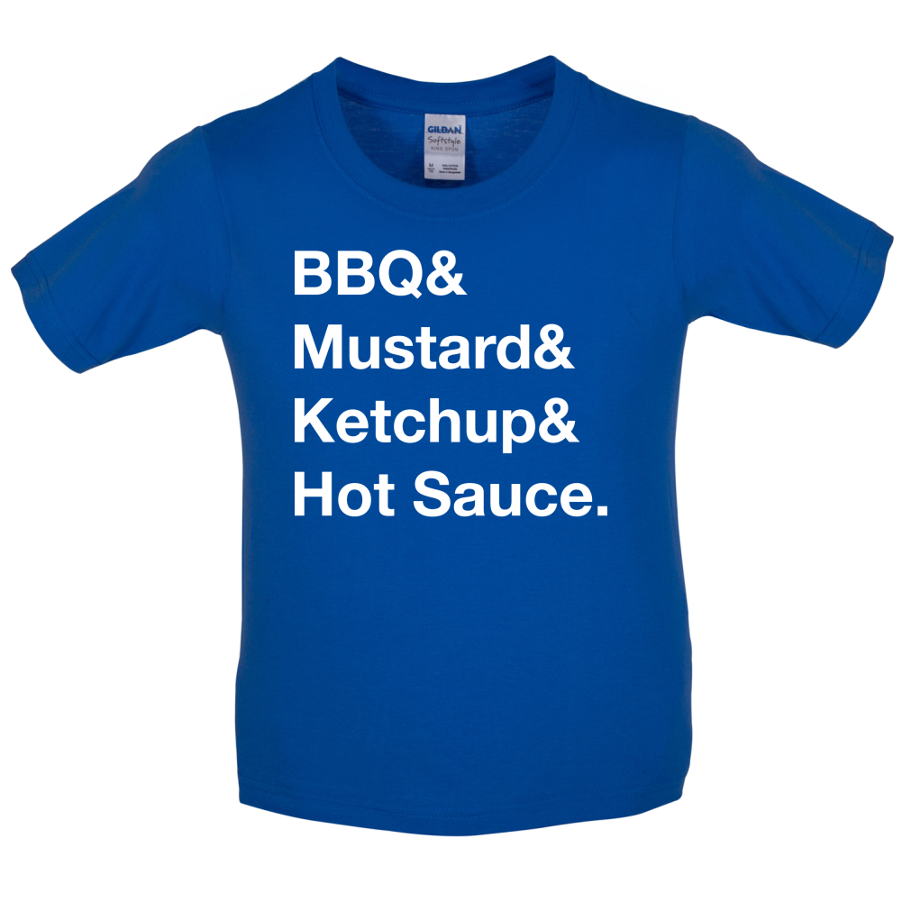 BBQ & Mustart & Ketchup Kids T Shirt