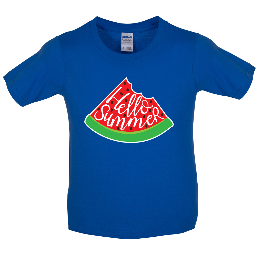 Hello Summer Watermelon Kids T Shirt