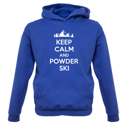 Keep Calm And Powder Ski Kids T Shirt