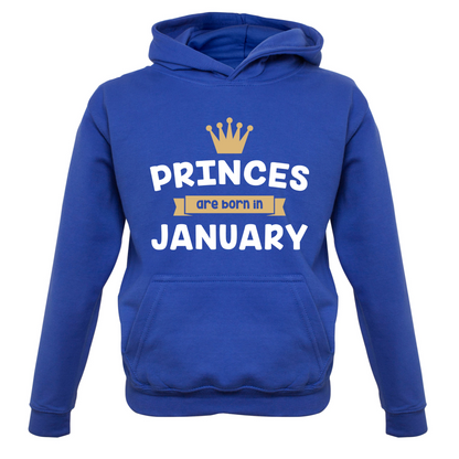 Princes Are Born In January Kids T Shirt