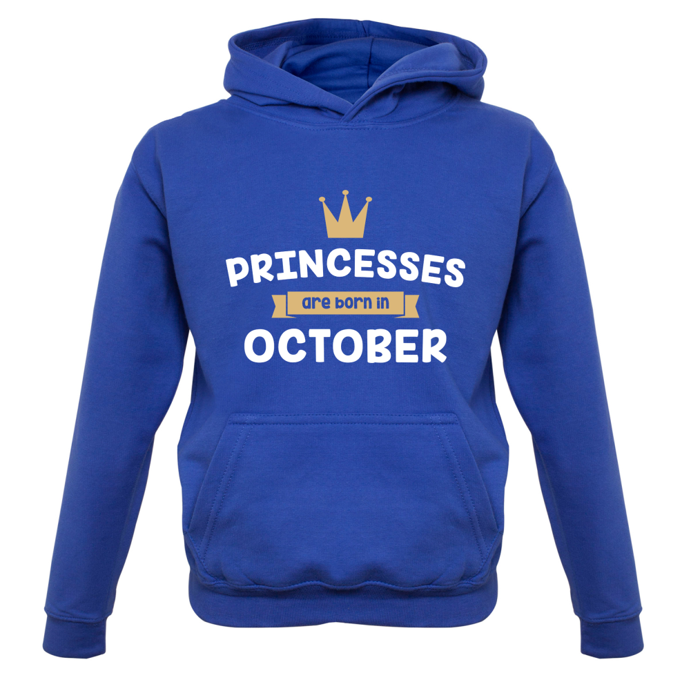 Princesses Are Born In October Kids T Shirt