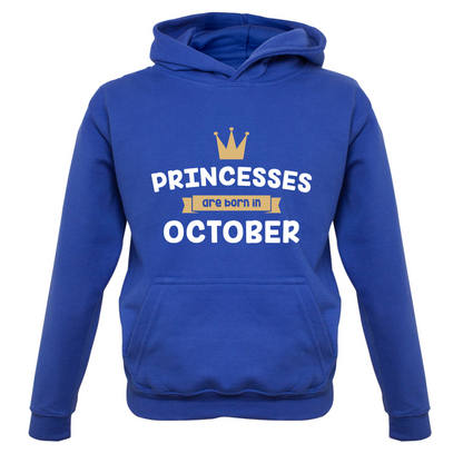 Princesses Are Born In October Kids T Shirt