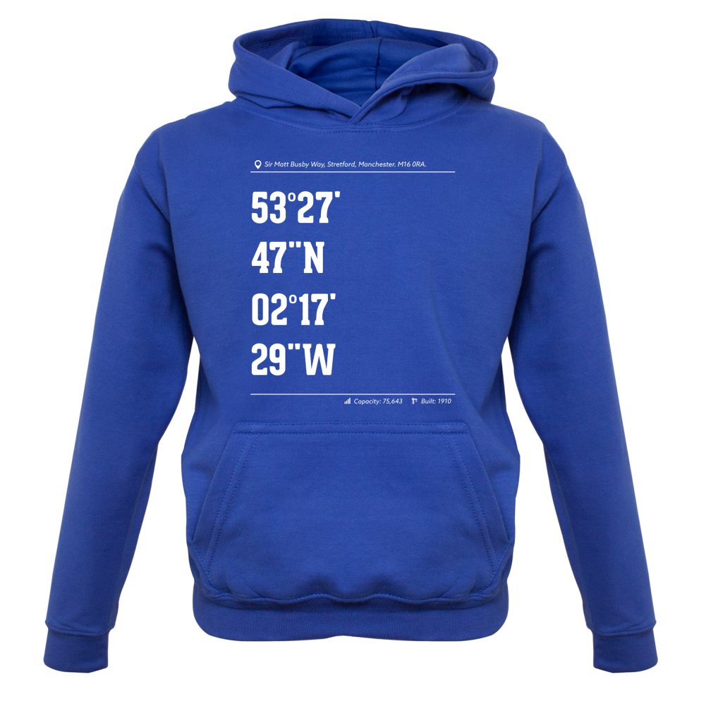 Stadium Coordinates Manchester Red Kids T Shirt