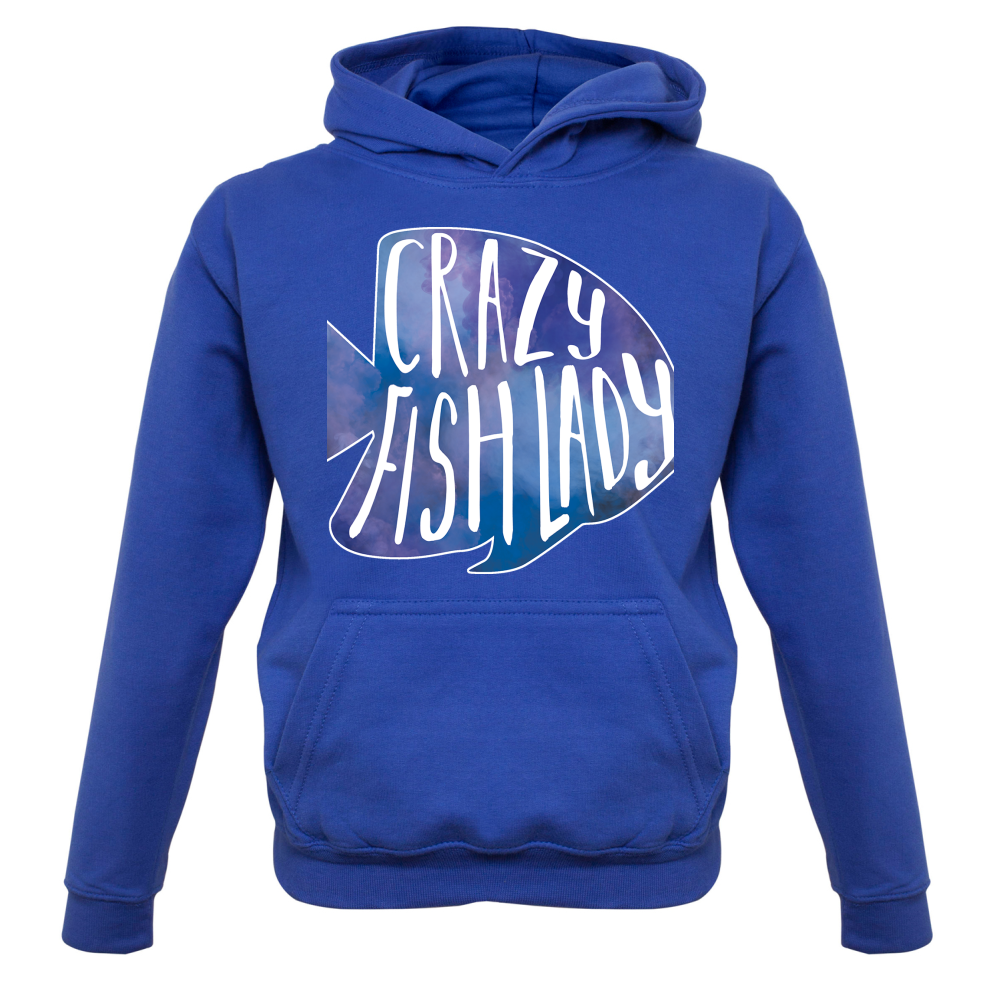 Crazy Fish Lady Kids T Shirt
