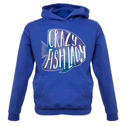 Crazy Fish Lady Kids T Shirt