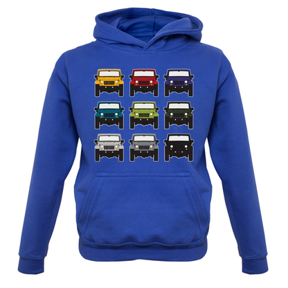 JW 9 Colour Car Grid Kids T Shirt