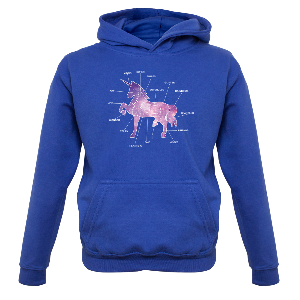 Unicorn Butchers Diagram Kids T Shirt