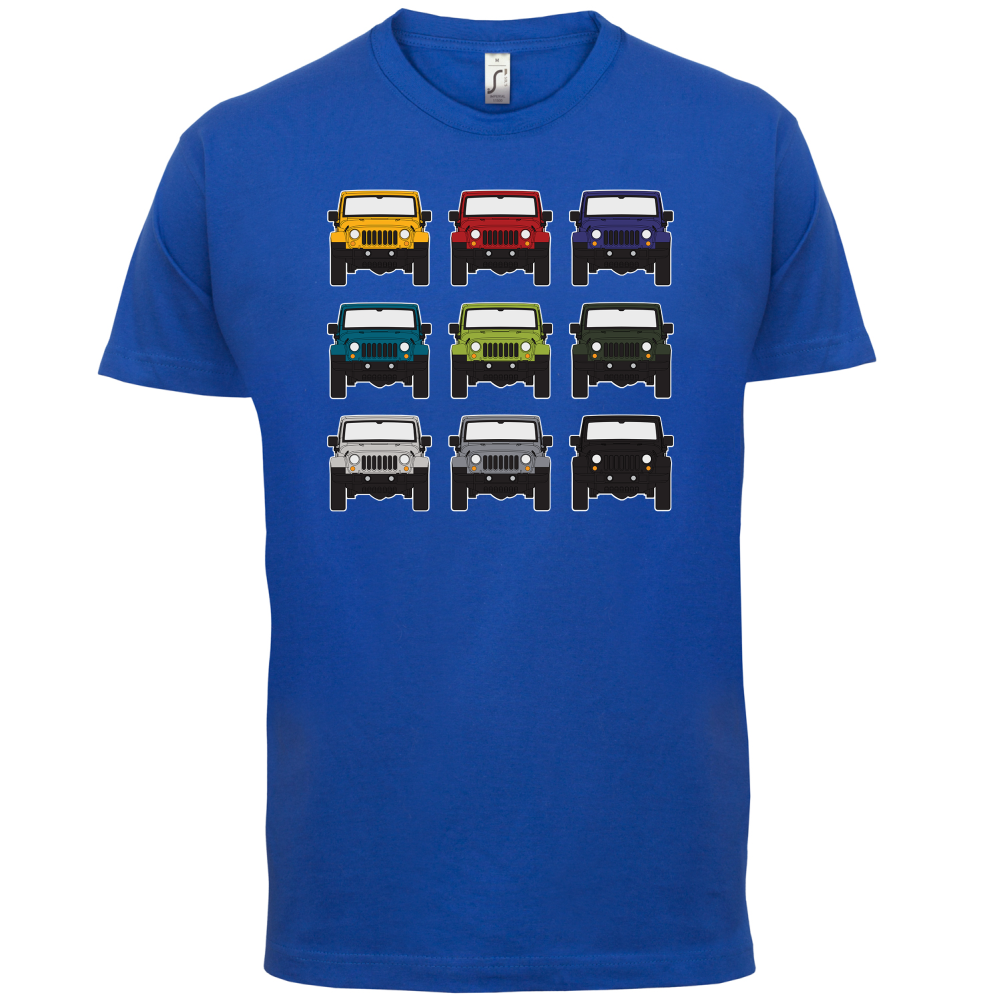 JW 9 Colour Car Grid T Shirt