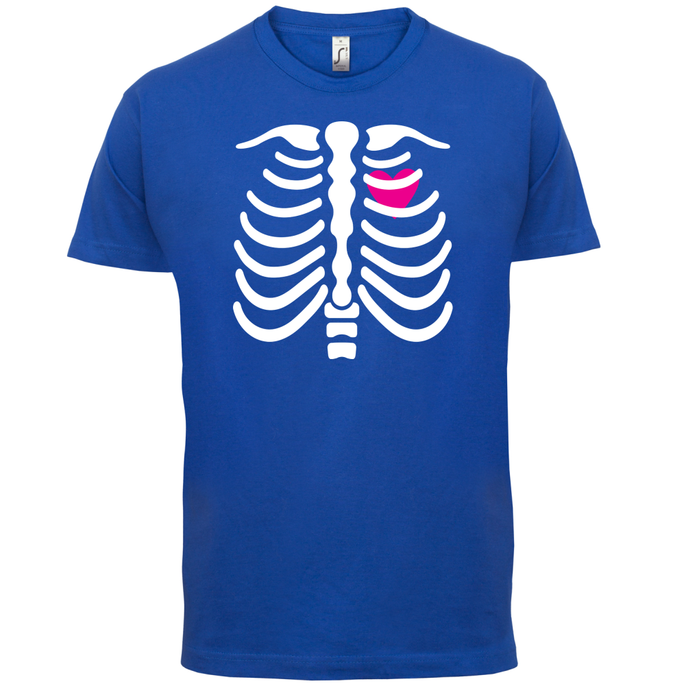 Pink Heart Skeleton T Shirt