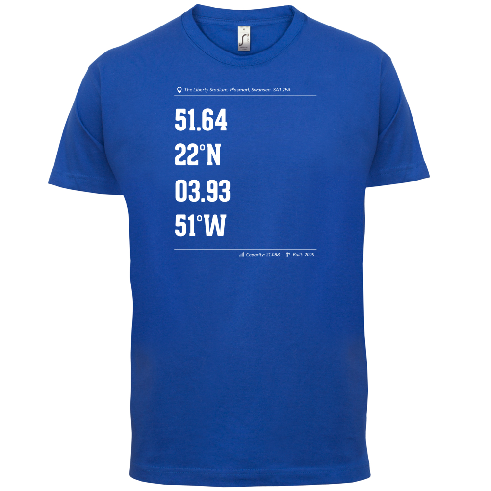 Stadium Coordinates Swansea T Shirt