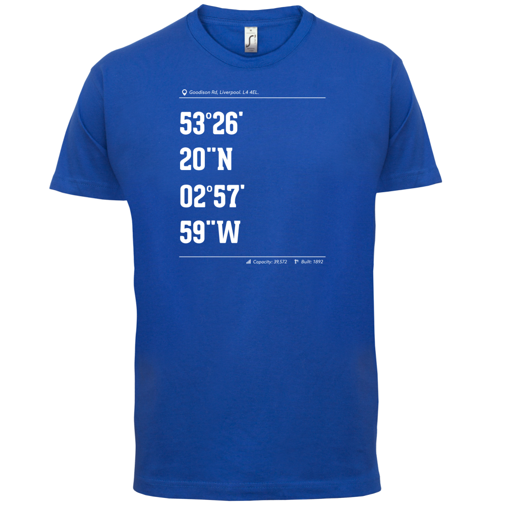 Stadium Coordinates Evertonians T Shirt